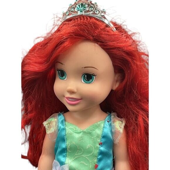 Disney Princess Ariel Toddler Doll With Red Hair & Tiara 14" Little Mermaid - Picture 2 of 7